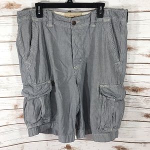 Hollister Blue White Striped Cargo Shorts